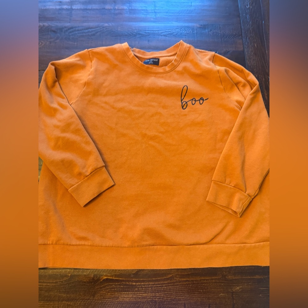 Lane Bryant Pumpkin Colored “Boo” Sweatshirt Sz 14/16 - EUC!